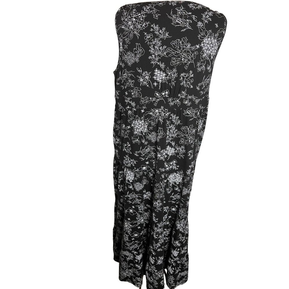 Women Within Maxi Medium Dress Baggy Oversizes Pockets Cotton Y2K - Picture 3 of 11
